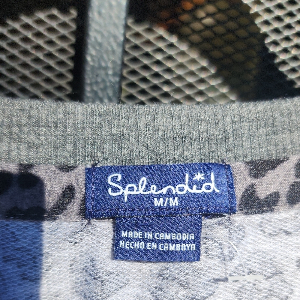 Gray Leopard Print Sweater - image 2